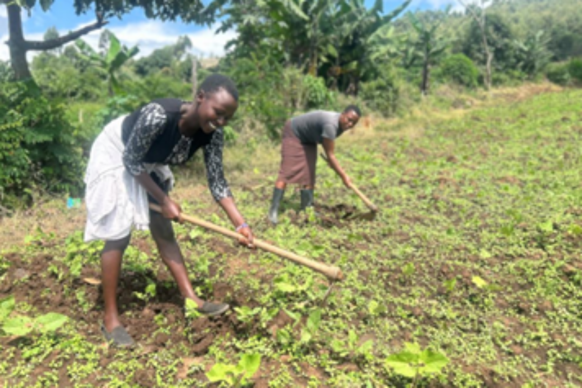 Caren and Dorcas in their farm